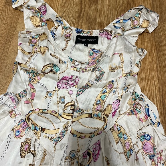 VANESSA MOONEY THE ELISABETH ROMPER DRESS in Jewelry Print Size Large - Picture 6 of 13